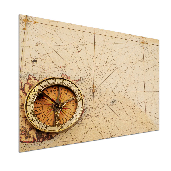 Küchen wandpaneel Kompass auf der Karte