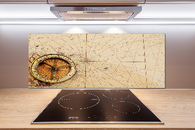 Küchen wandpaneel Kompass auf der Karte