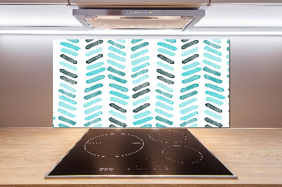 Platte für Küchenrückwand Blaues Fischgrätmuster