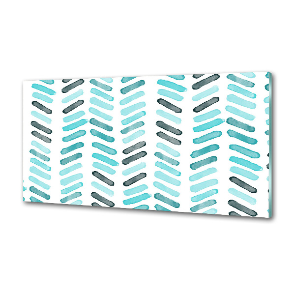 Platte für Küchenrückwand Blaues Fischgrätmuster