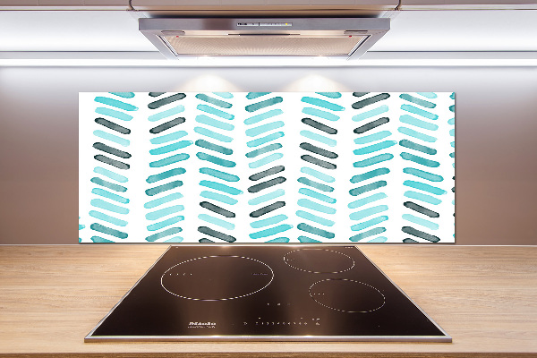 Platte für Küchenrückwand Blaues Fischgrätmuster