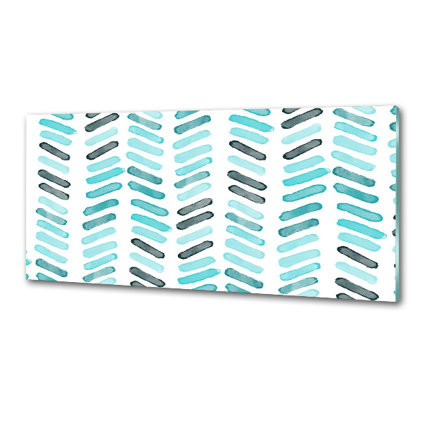 Platte für Küchenrückwand Blaues Fischgrätmuster