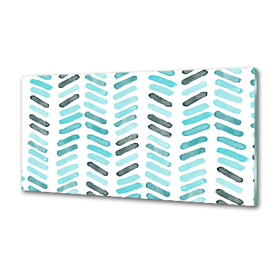Platte für Küchenrückwand Blaues Fischgrätmuster