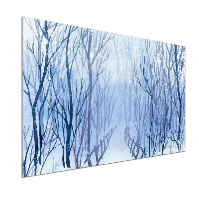 Platte für Küchenrückwand Wald im Winter