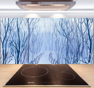 Platte für Küchenrückwand Wald im Winter