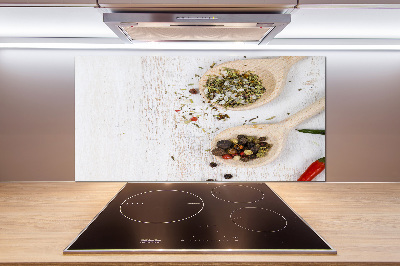 Glasrückwand für die küche Gemüse und Gewürze