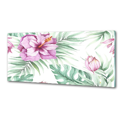 Glasrückwand für die küche Hawaiianische Blumen