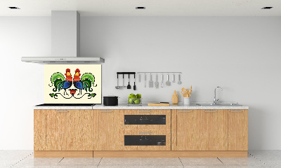Platte für Küchenrückwand Hahnen-Volksmuster