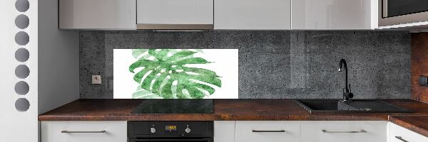Glasrückwand für die küche Monstera