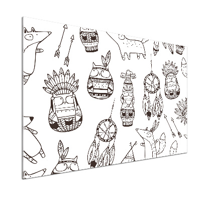 Küchen wandpaneel Indische Eulen