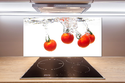 Glasrückwand für die küche Tomaten unter Wasser