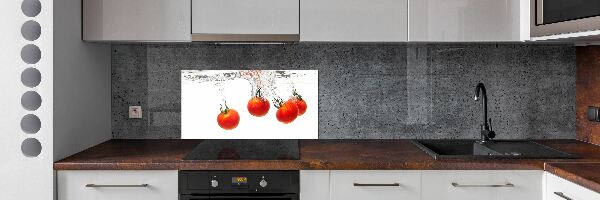Glasrückwand für die küche Tomaten unter Wasser