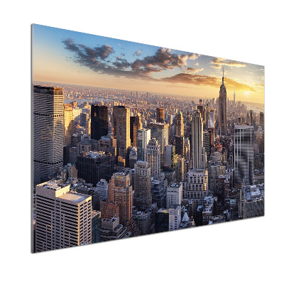 Glasrückwand für die küche New York aus der Vogelperspektive