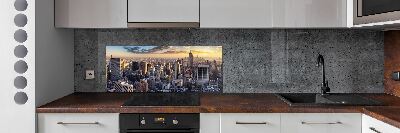 Glasrückwand für die küche New York aus der Vogelperspektive