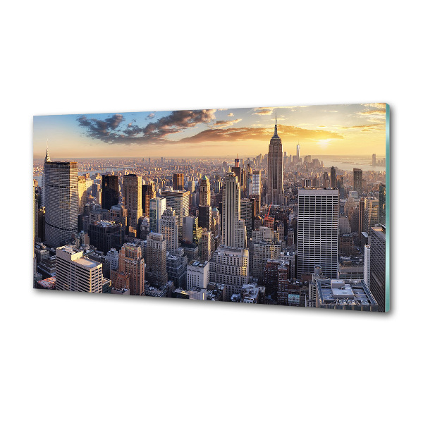 Glasrückwand für die küche New York aus der Vogelperspektive