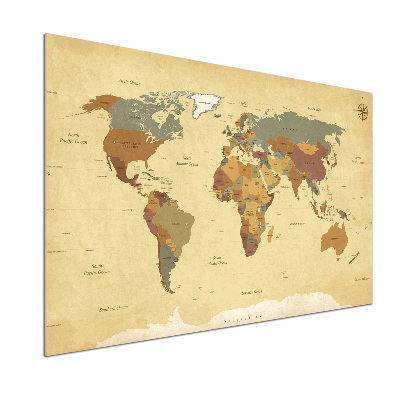 Glasrückwand für die küche Politische Karte