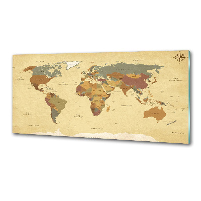 Glasrückwand für die küche Politische Karte