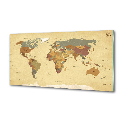 Glasrückwand für die küche Politische Karte