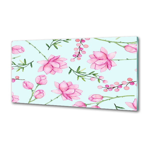 Glasrückwand für die küche Blüten und Beeren