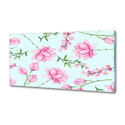 Glasrückwand für die küche Blüten und Beeren