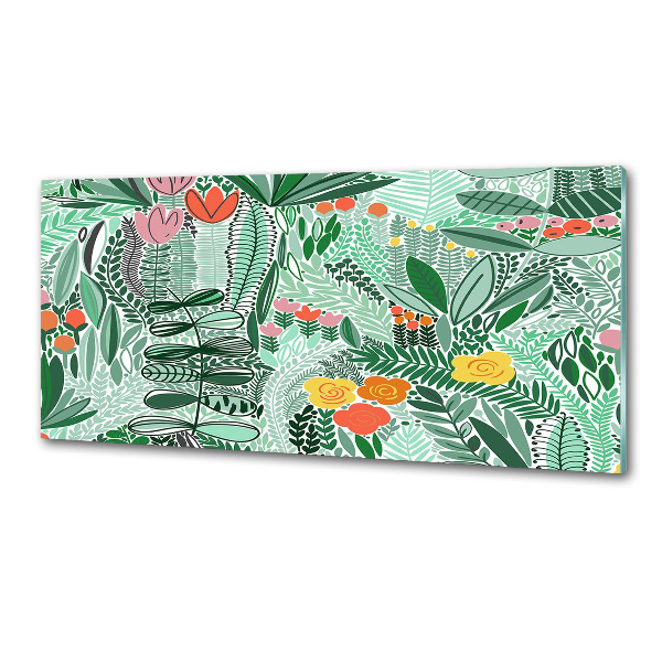 Glasrückwand für die küche Blumenmuster