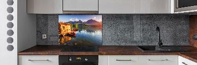 Glasrückwand für die küche See in den Bergen