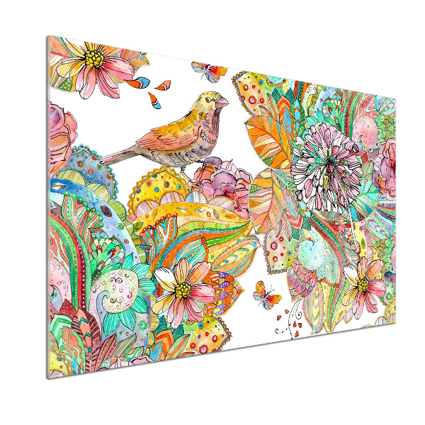 Platte für Küchenrückwand Vogel und Ornamente