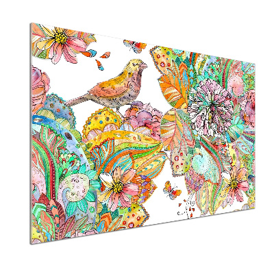 Platte für Küchenrückwand Vogel und Ornamente