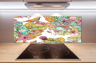 Platte für Küchenrückwand Vogel und Ornamente