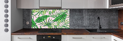 Glasrückwand für die küche Tropische Blätter