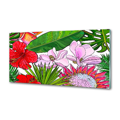 Platte für Küchenrückwand Hawaiianische Blumen