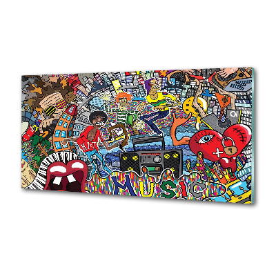 Küchen wandpaneel Musikalische Collage