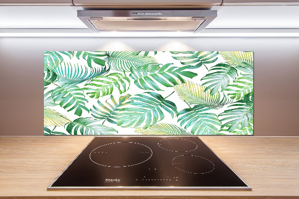 Glasrückwand für die küche Tropische Blätter