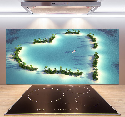 Küchen wandpaneel Herzförmige Inseln