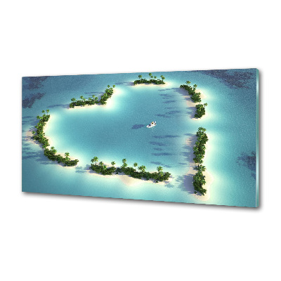 Küchen wandpaneel Herzförmige Inseln