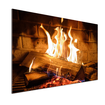 Platte für Küchenrückwand Holz im Kamin