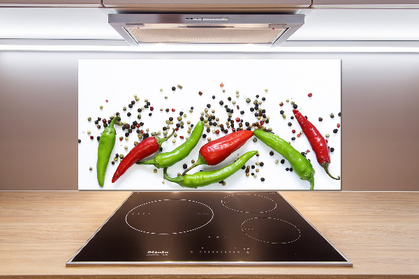 Glasrückwand für die küche Chilischoten