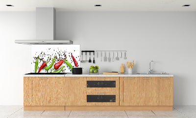 Glasrückwand für die küche Chilischoten