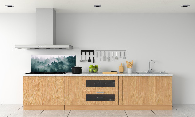 Glasrückwand für die küche Nebel über dem Wald