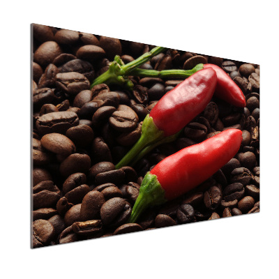 Platte für Küchenrückwand Chili und Kaffee