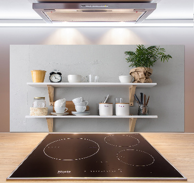 Küchen wandpaneel Dekorationen im Regal