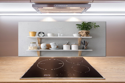 Küchen wandpaneel Dekorationen im Regal