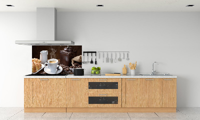 Platte für Küchenrückwand Croissants und Kaffee