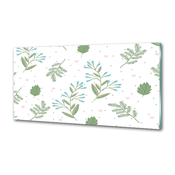 Glasrückwand für die küche Blätter