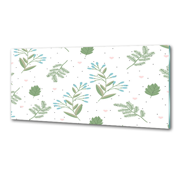 Glasrückwand für die küche Blätter