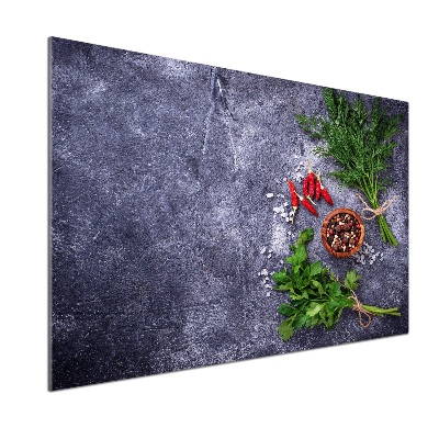 Platte für Küchenrückwand Kräuter und Gewürze