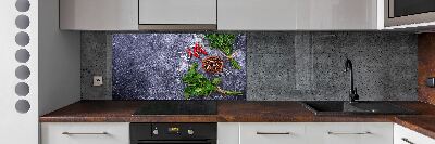 Platte für Küchenrückwand Kräuter und Gewürze