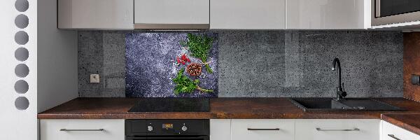 Platte für Küchenrückwand Kräuter und Gewürze