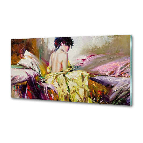 Küchen wandpaneel Halbnackte Frau