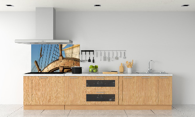 Küchen wandpaneel Das Ruder einer Yacht